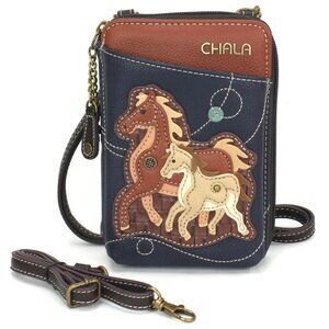 NWT Blue Horse Wallet Crossbody Handbag Purse w/ Adjustable Removable Straps